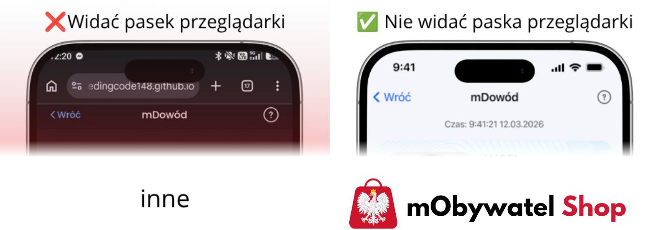 Brak paska przeglądarki